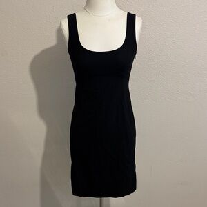 Theory Wool Black Shift Classic Mini Dress Square Neck